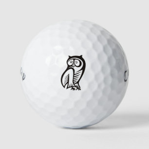 Balles De Golf Symbole hibou noir