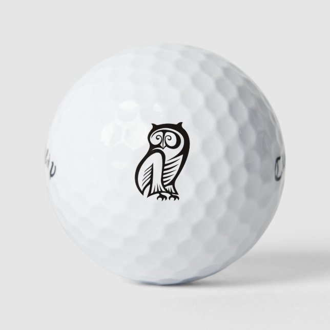 Balles De Golf Symbole hibou noir (Devant)