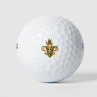 Balles De Golf Symbole Mardi Gras Pourcentage Fleur de Lis avec p