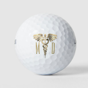 Balles De Golf Symbole Médicale d'or Monogramme personnalisé