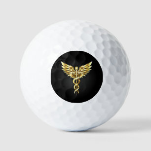 Balles De Golf Symbole Polygonal Or Caduceus