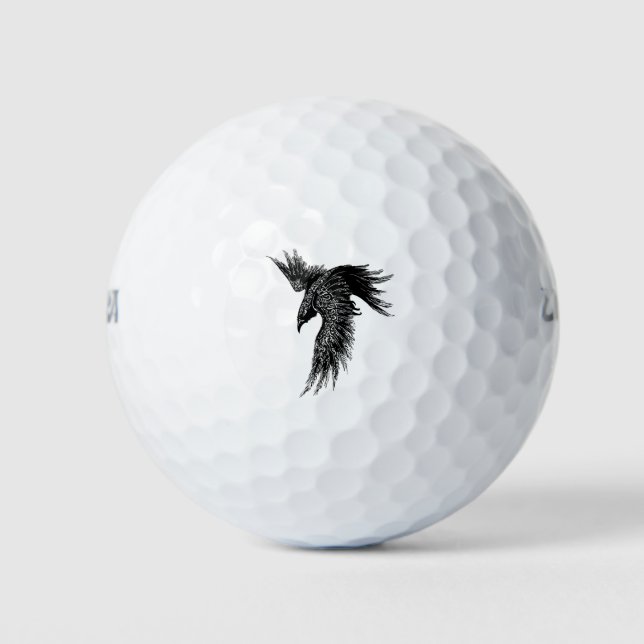 Balles De Golf Symbole viking Corbeau Norse (Devant)