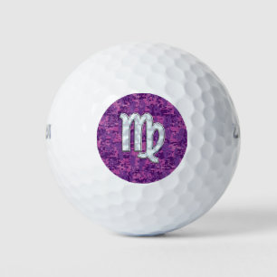 Balles De Golf Symbole Virgo Style Camouflage numérique Fuchsia r