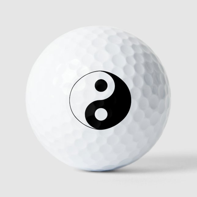 Balles De Golf Symbole Yin et Yang blanc et noir (Recto)