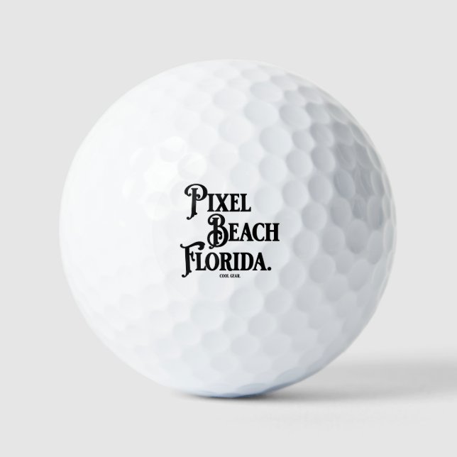 Balles De Golf T-Shirt Pixel Beach Floride (Recto)