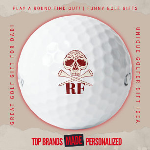 Balles De Golf T-shirts modernes crâne et os avec monogramme init