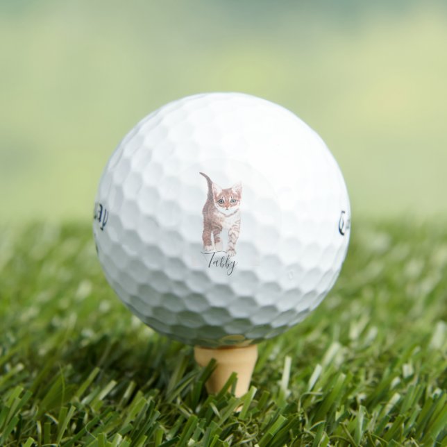 Balles De Golf Tabby Kitten Avec Ballons De Golf Texte (T-shirt Insitu)