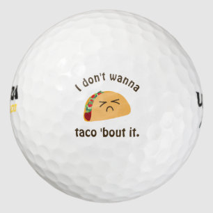 Balles De Golf Taco 'Bout It Funny Word Jouer Humour à la paille 