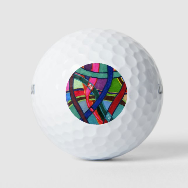 Balles De Golf "Tangled" Art Abstrait Custom Wilson Golf Balls (Devant)