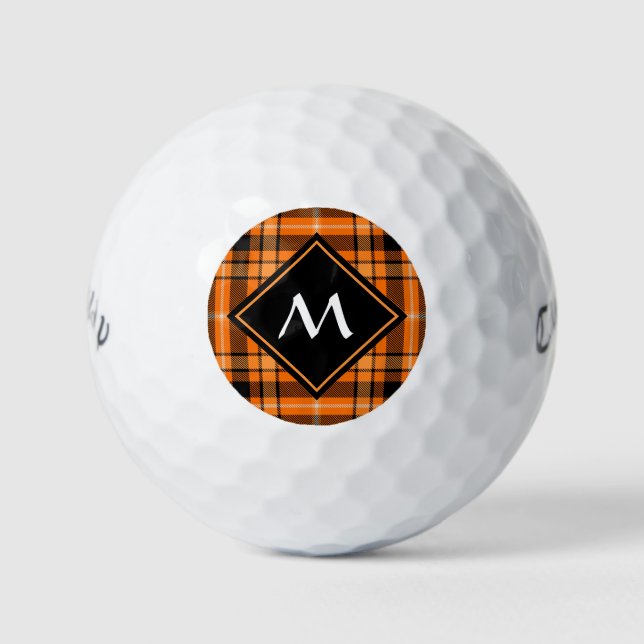 Balles De Golf Tartan orange d'Halloween (Devant)