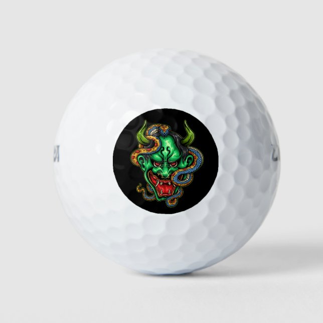 Balles De Golf Tatouage Dragon Vert (Devant)