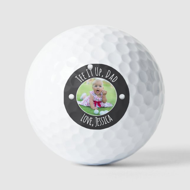 Balles De Golf Tee It Up Dad Custom Photo (Recto)