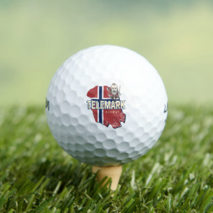Balles De Golf Telemark Norvège Province Carte Souvenir Vintage