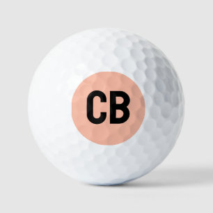 Balles De Golf Tendance Couleur Doux Pêche Monogramme Boules de g