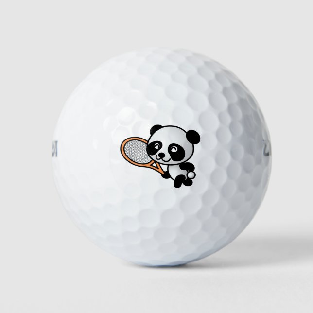 Balles De Golf Tennis Jouant Au Panda (Devant)