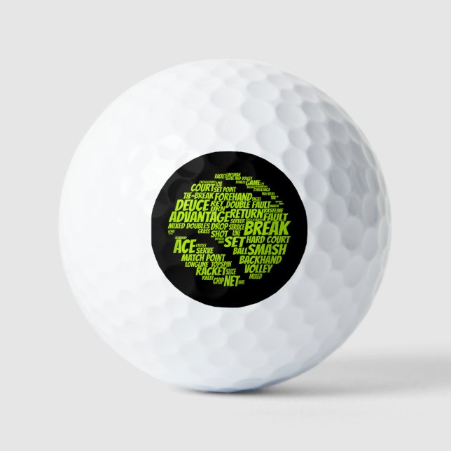 Balles De Golf Termes Tennis Joueur De Tennis Jouer Tennis Ball (Recto)