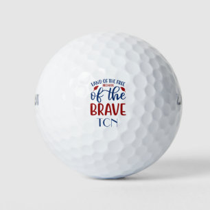 Balles De Golf Terre de libres grâce aux courageux Rouge Bleu