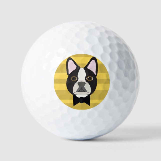 Balles De Golf Terrier de Boston (Recto)