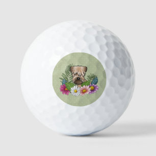 Balles De Golf Tervueren à poil doux Fleurs colorées Vert