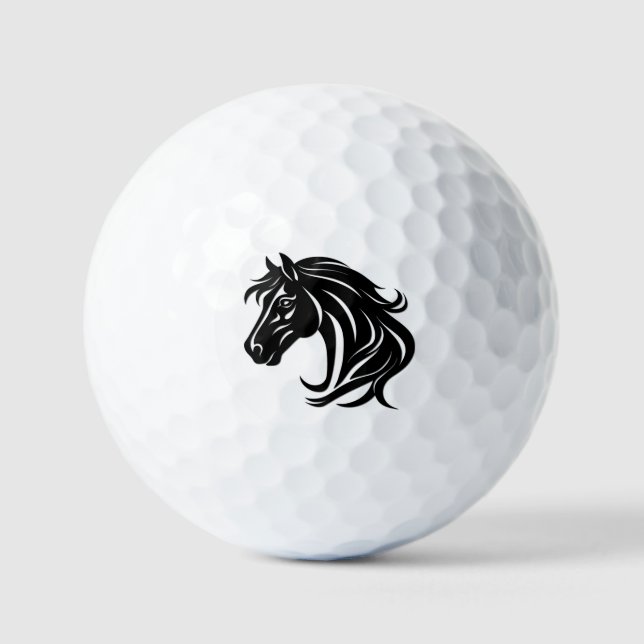 Balles De Golf Tête de magnifique cheval noir   (Recto)