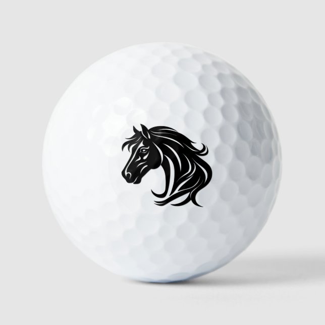 Balles De Golf Tête de magnifique cheval noir   (Recto)