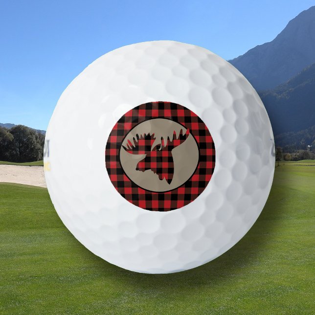 Balles De Golf Tête d'orignal Plaid Buffalo (Créateur téléchargé)