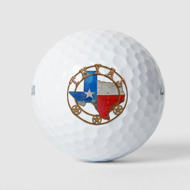 Balles De Golf Texas State Map Drapeau Fer forgé Grange Art (Devant)