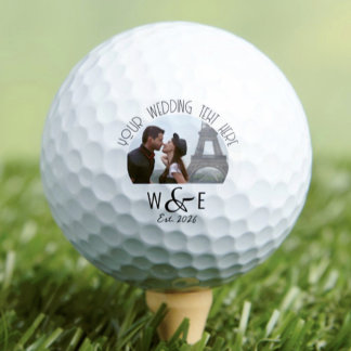 Balles De Golf Texte Art Déco personnalisé Golf Ball Wedding Fave