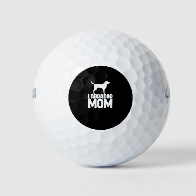 Balles De Golf Texte blanc de Labrador Mom (Devant)