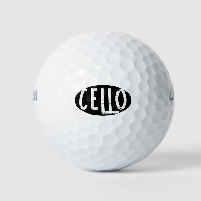 Balles De Golf Texte brut ovale cello (Devant)