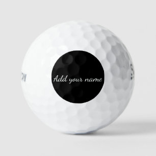 Balles De Golf Texte de message noir uni ajouter un nom ici jeté 