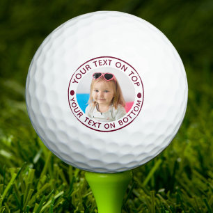 Balles De Golf Texte personnalisé et couleur pour photo personnal