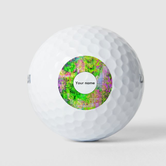 Balles De Golf texture violette verte (Devant)