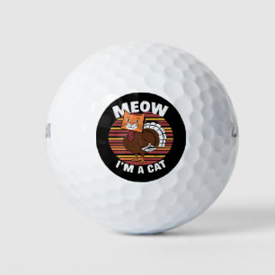 Balles De Golf Thanksgiving Drôle Turquie Fake Cat Retro