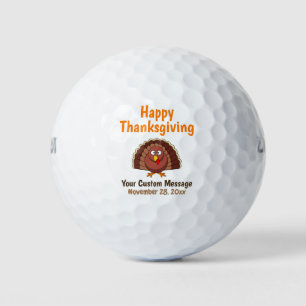 Balles De Golf Thanksgiving Famille Turquie Automne Célébration d