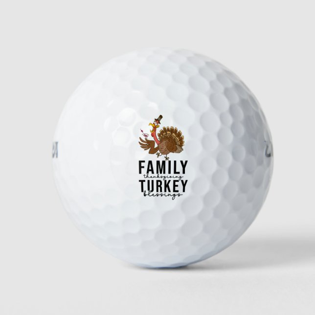 Balles De Golf Thanksgiving pour le golfeur avec la dinde mignonn (Devant)