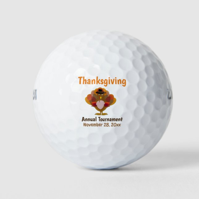 Balles De Golf Thanksgiving Turquie automne automne automne tourn (Devant)