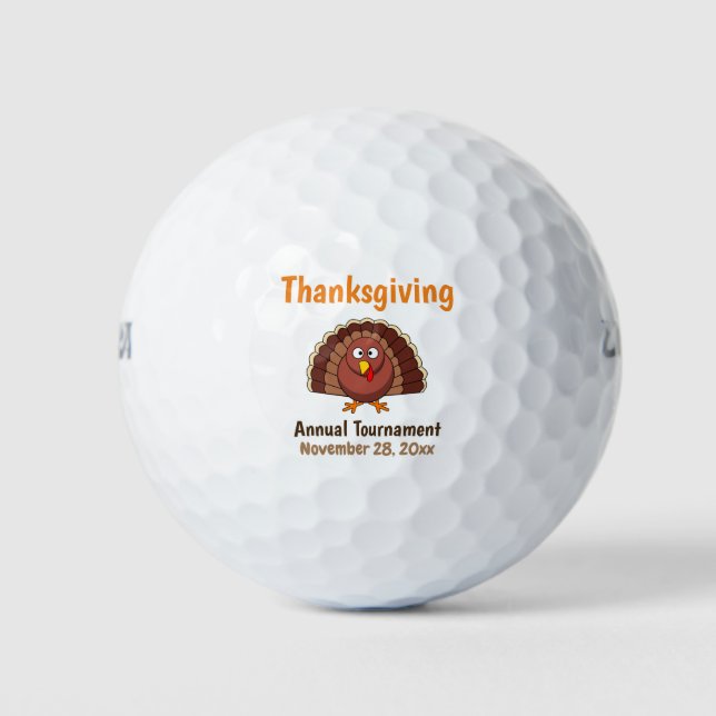 Balles De Golf Thanksgiving Turquie Automne Tournoi d'automne (Devant)