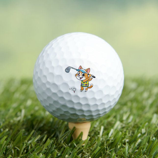 Balles De Golf The Fe-Line Fairway Cat Golf Ball (T-shirt Insitu)