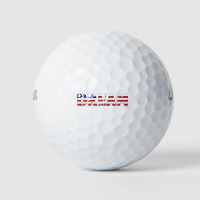 Balles De Golf The word "Dream"  with American flag (Devant)