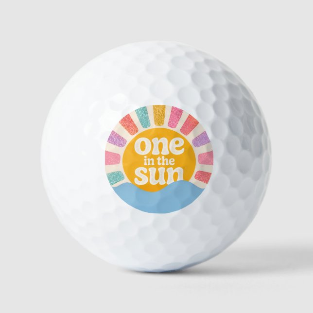 Balles De Golf Thème d'anniversaire One in the Sun (Recto)