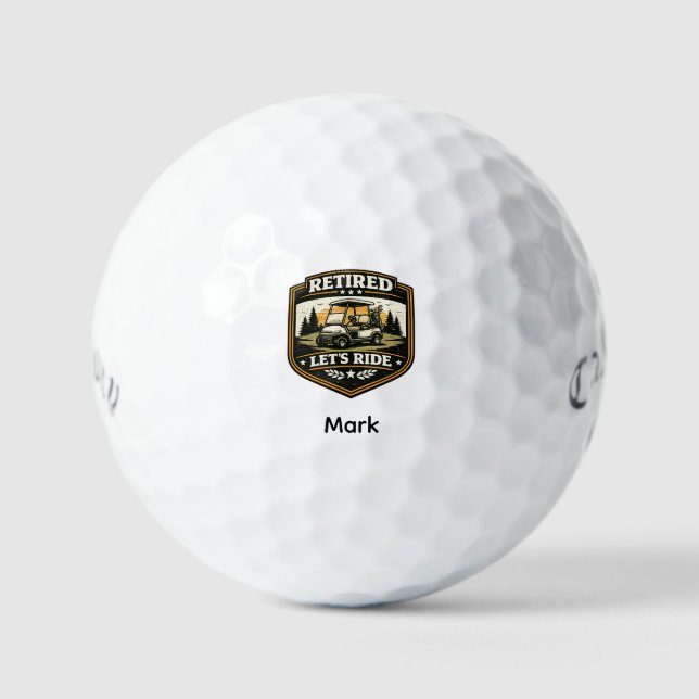 Balles De Golf Thème de retraite de golf pour golfeur (Recto)