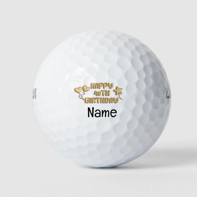 Balles De Golf Thème Golf 40e anniversaire pour golfeur  (Devant)