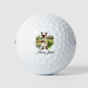 Balles De Golf Thème golfeur pour amateurs de chats mariée Bachel