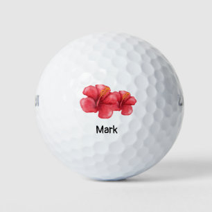Balles De Golf Thème Plage Hibiscus Hawaii Flower Golf Balls