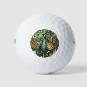 Balles De Golf Theo Van Hoytema Vintage Peacock Open Wings Peafow