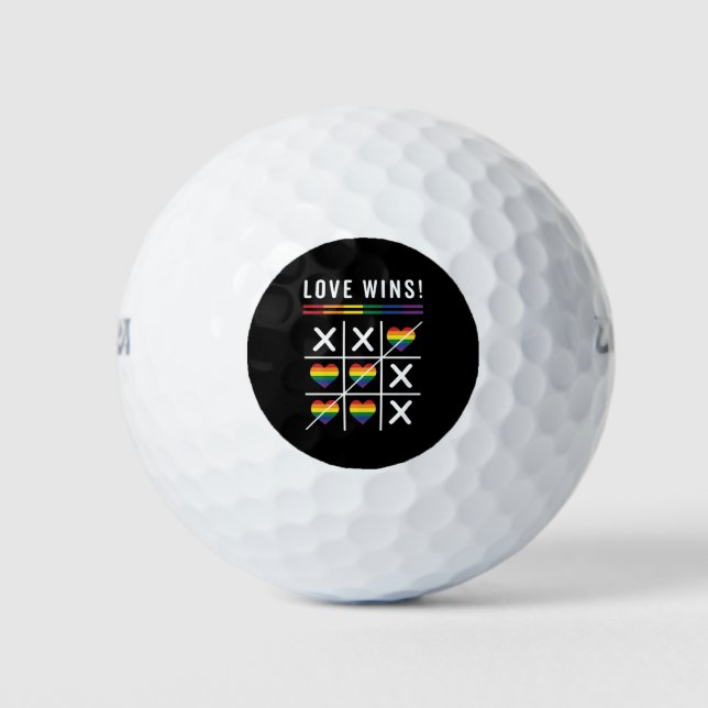 Balles De Golf Tic Tac Toe Loe gagne le Gay pride LGBTQ (Devant)