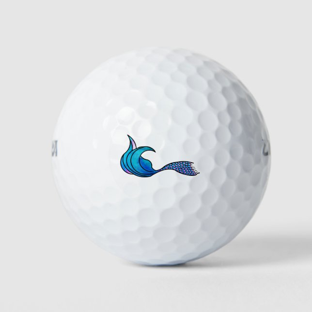 Balles De Golf Tie Dye Blue Mermaid queue (Devant)