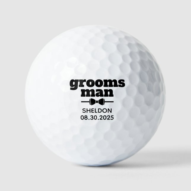 Balles De Golf Tied Noeud Papillon Typographie Garçon D'Honneur (Recto)