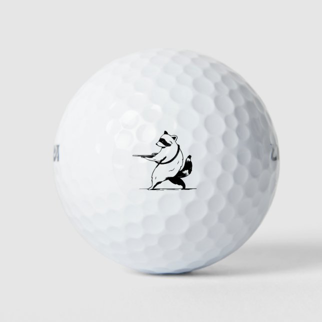 Balles De Golf Tireur de Raton Laveur Drôle (Devant)